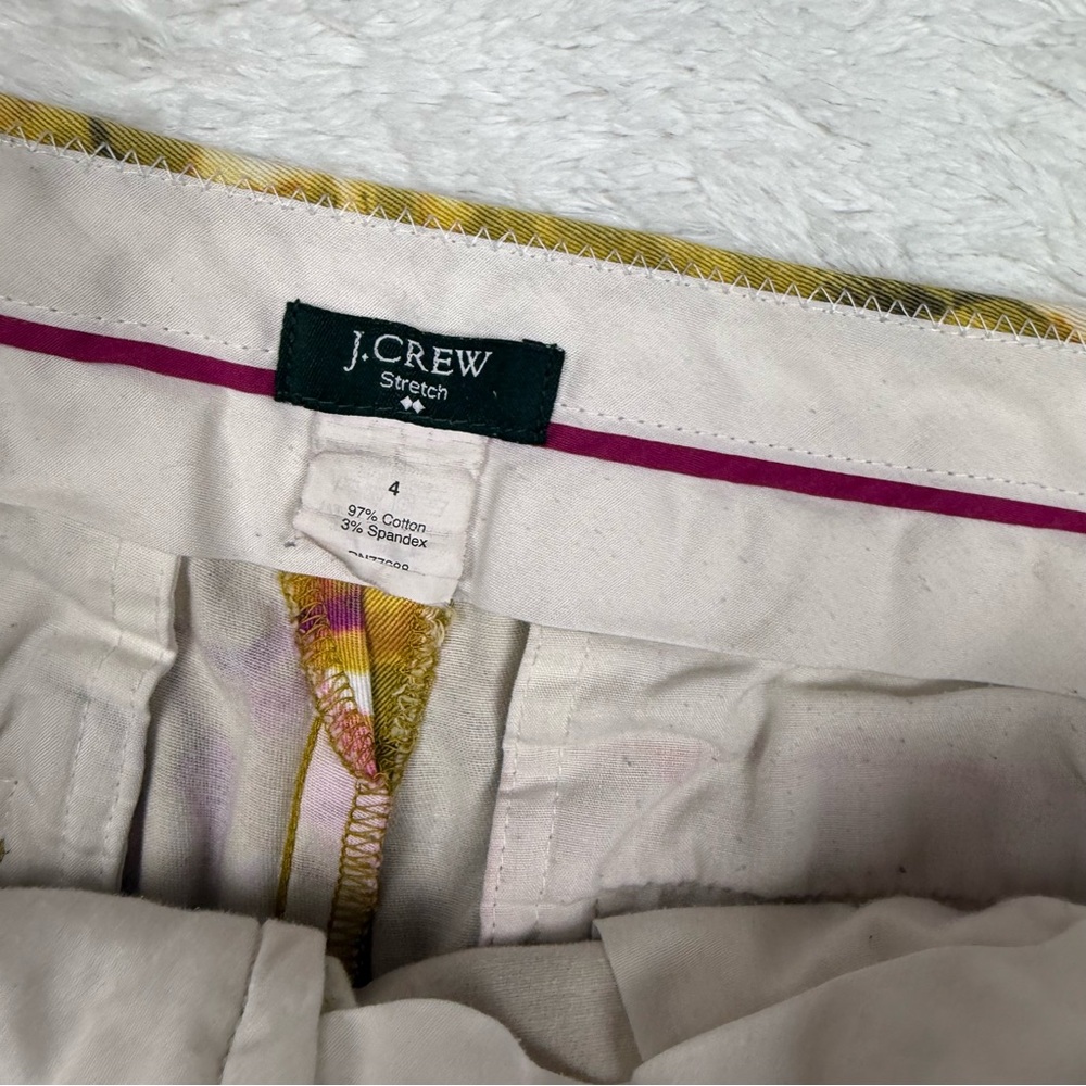 J. Crew High Waist Floral Shorts - Green and Red - Picture 2 of 5